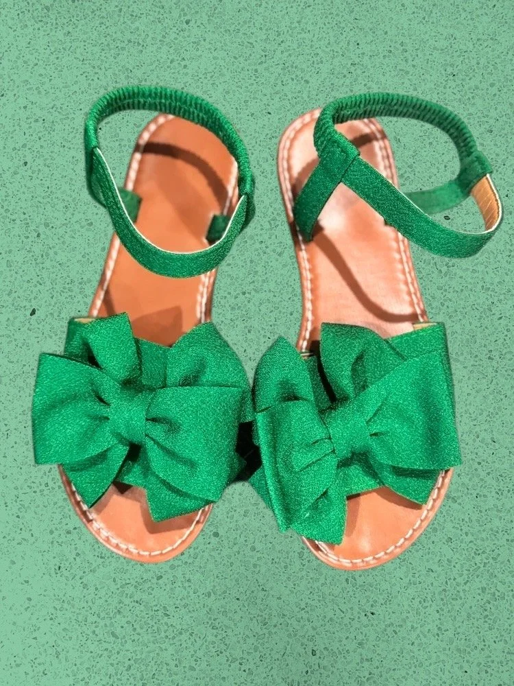 Green Bow Sandals