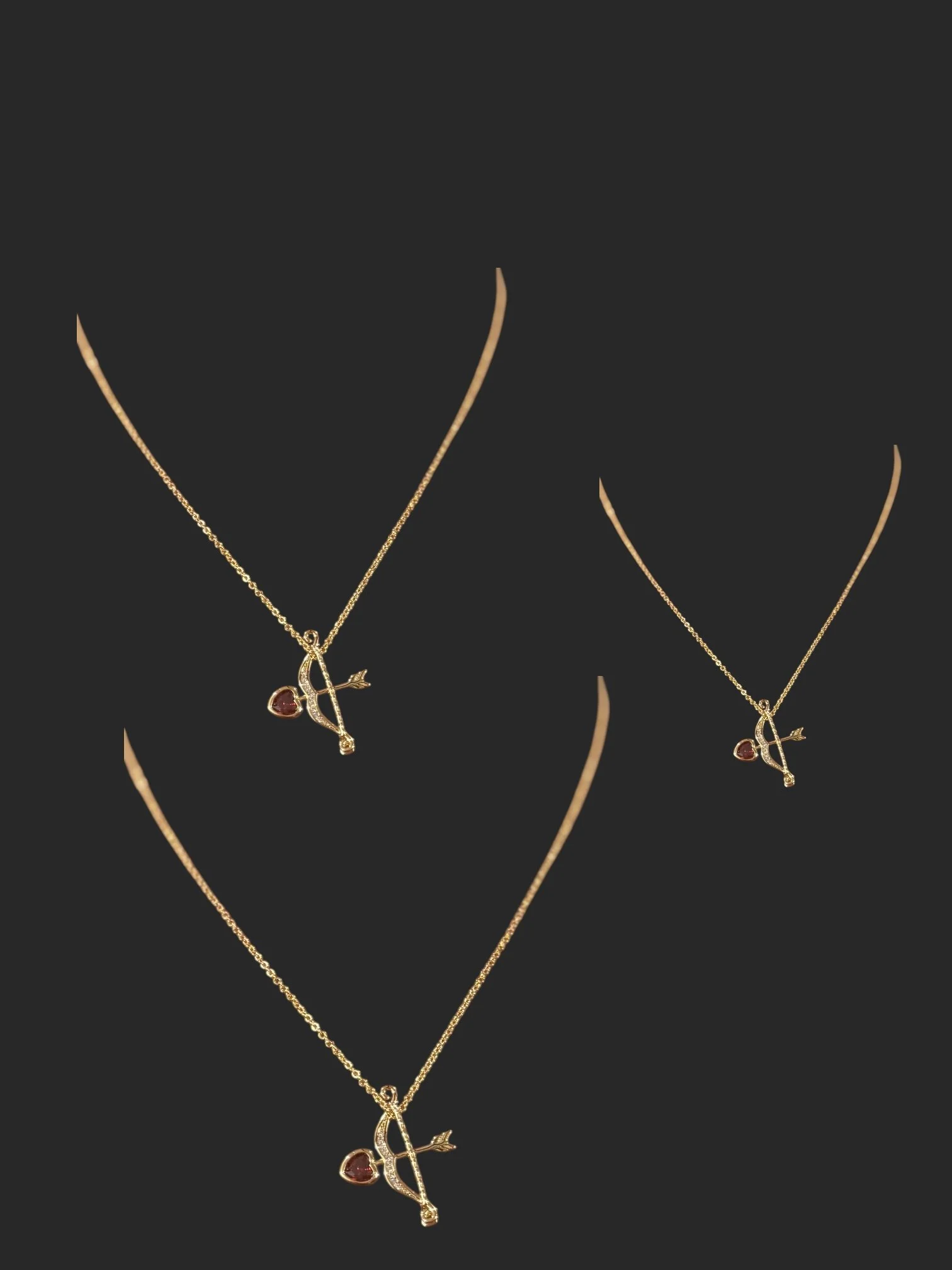Gold plated Cupid Bow & Arrow Necklace