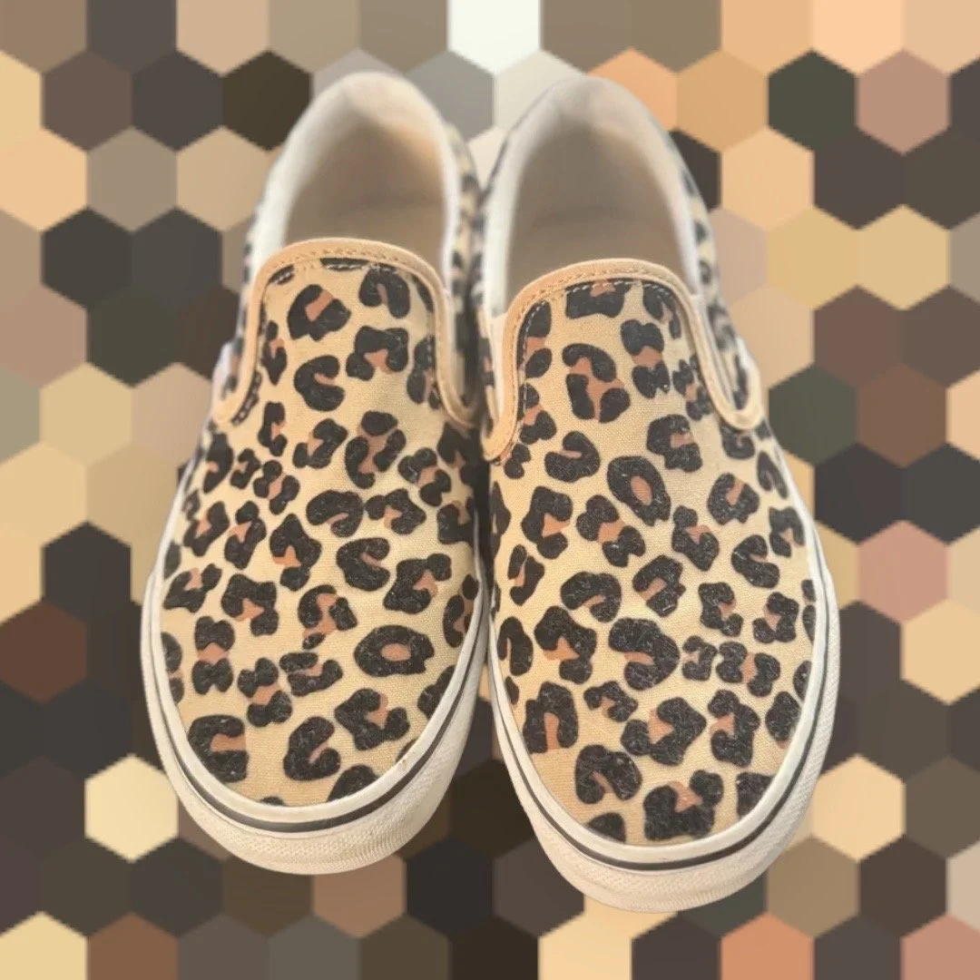 Leopard print slip on Vans