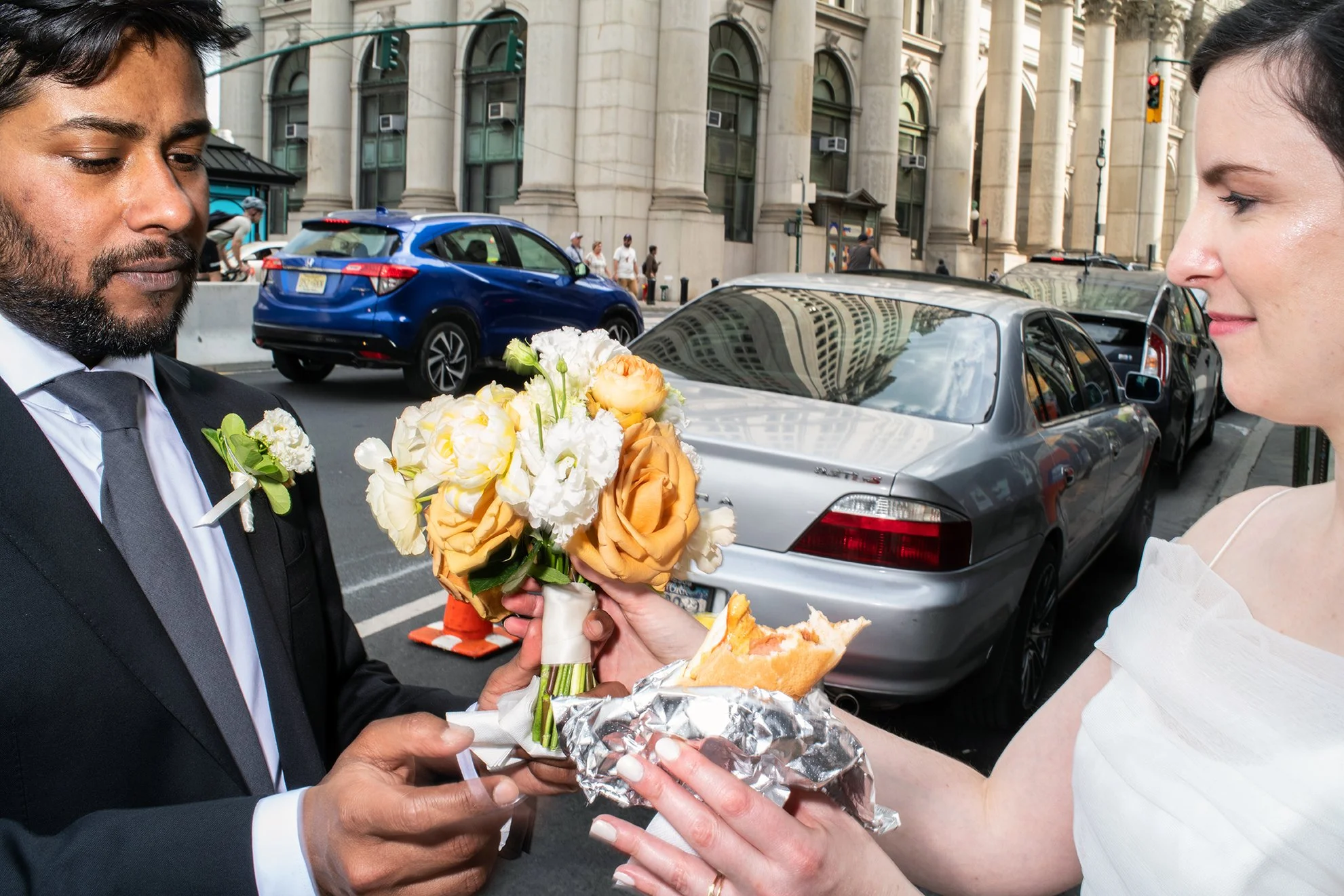 Grab a hot dog for a snack as we run between locations. 
