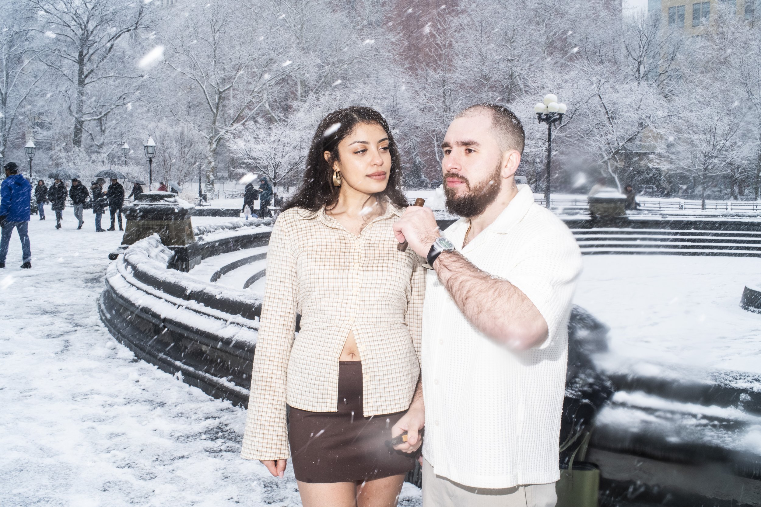 Street Photography, Using Flash in a Snowstorm