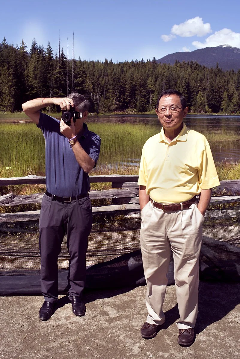 Fathers spending time together during a family reunion in Whistler