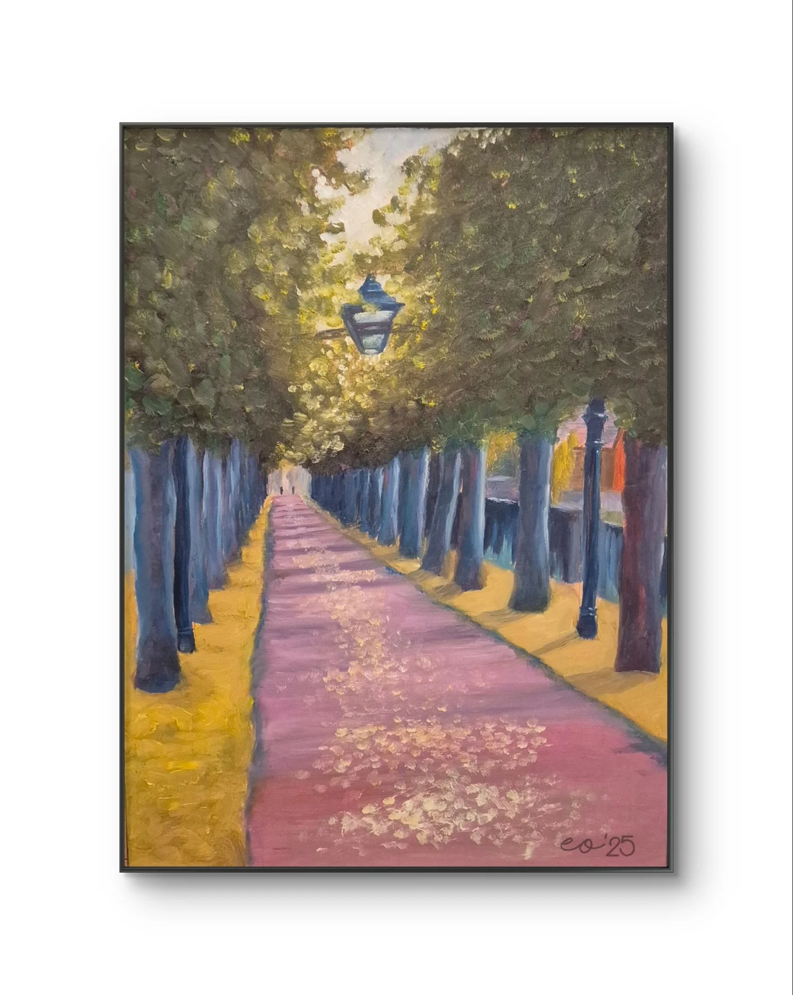 Summer Avenue - 12x14 Oil on Gessoboard. 