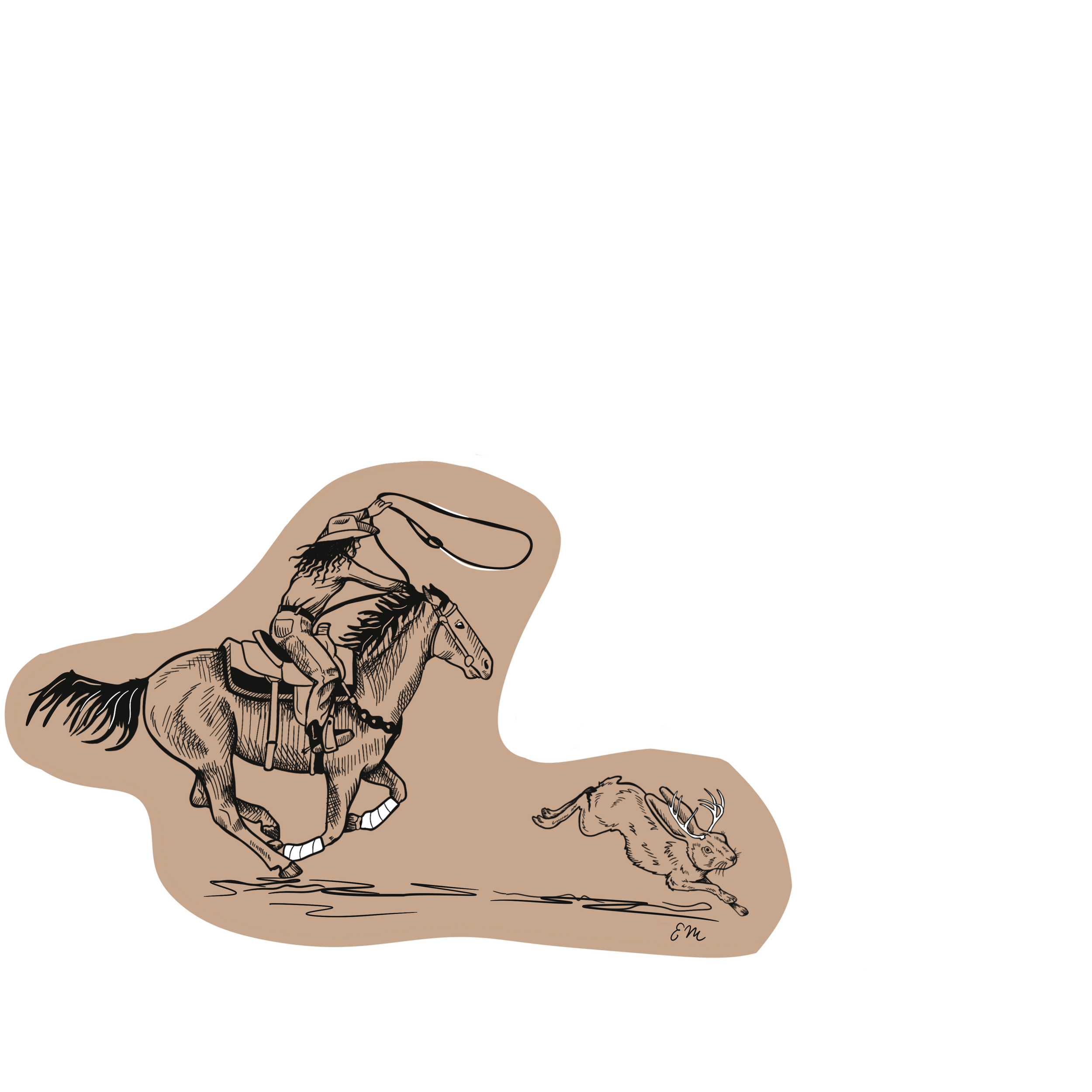 Jackalope Cowgirl Sticker