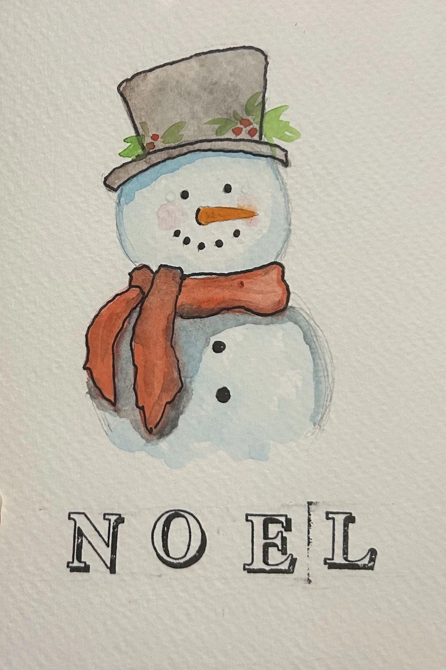 Noel Snowman Card