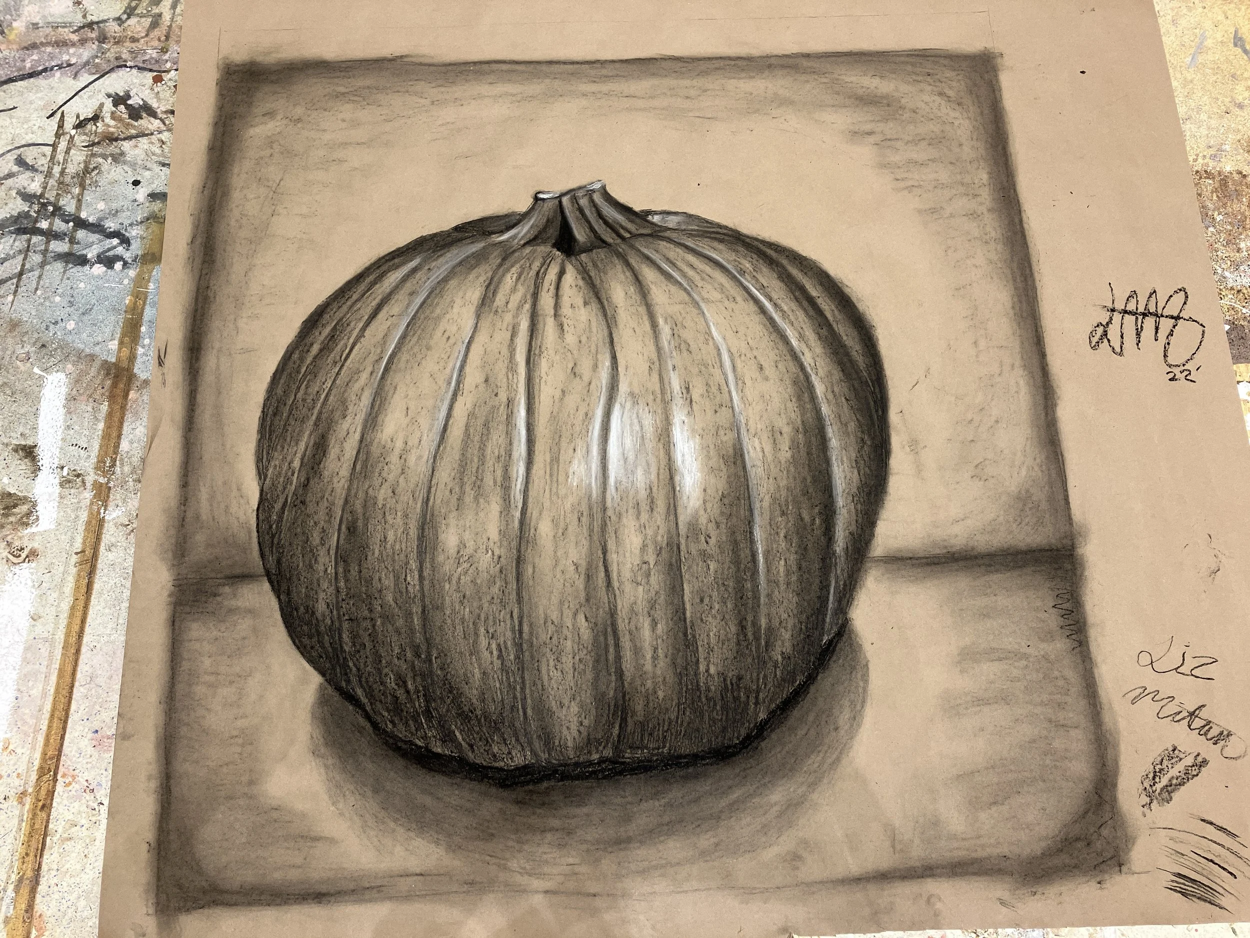 Pumpkin Charcoal Sketch