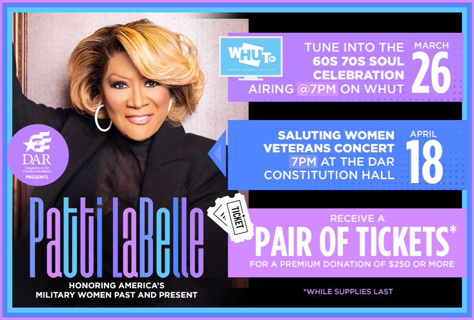 Patti LaBelle Tickets Available As Premium For Donors on March 26th!