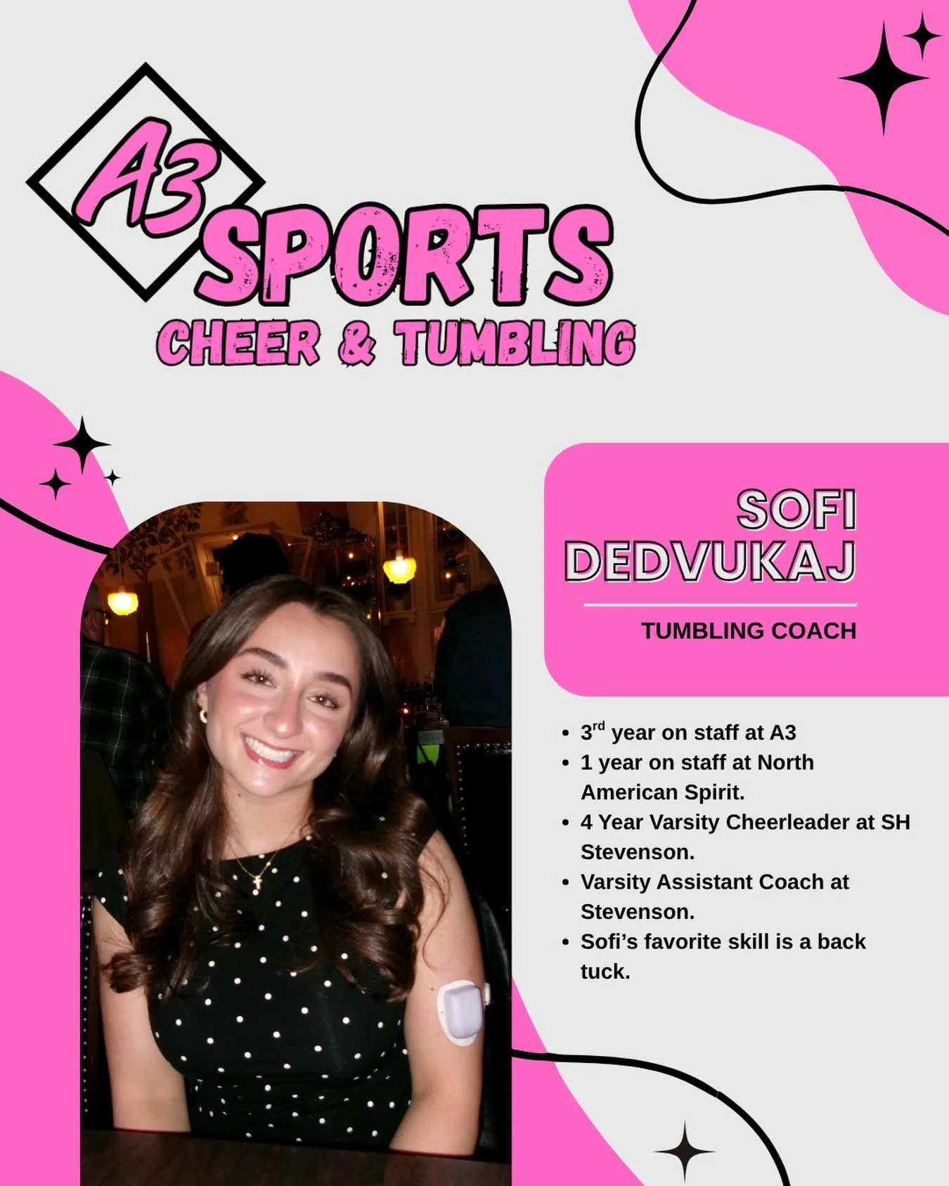 Say hello to Coach Sofi 💫
Kind, dedicated, and always encouraging athletes to do their best. Sofi brings such a fun and positive energy to every class, and we are so lucky to have her on our coaching staff! 🤸&zwj;♀️✨