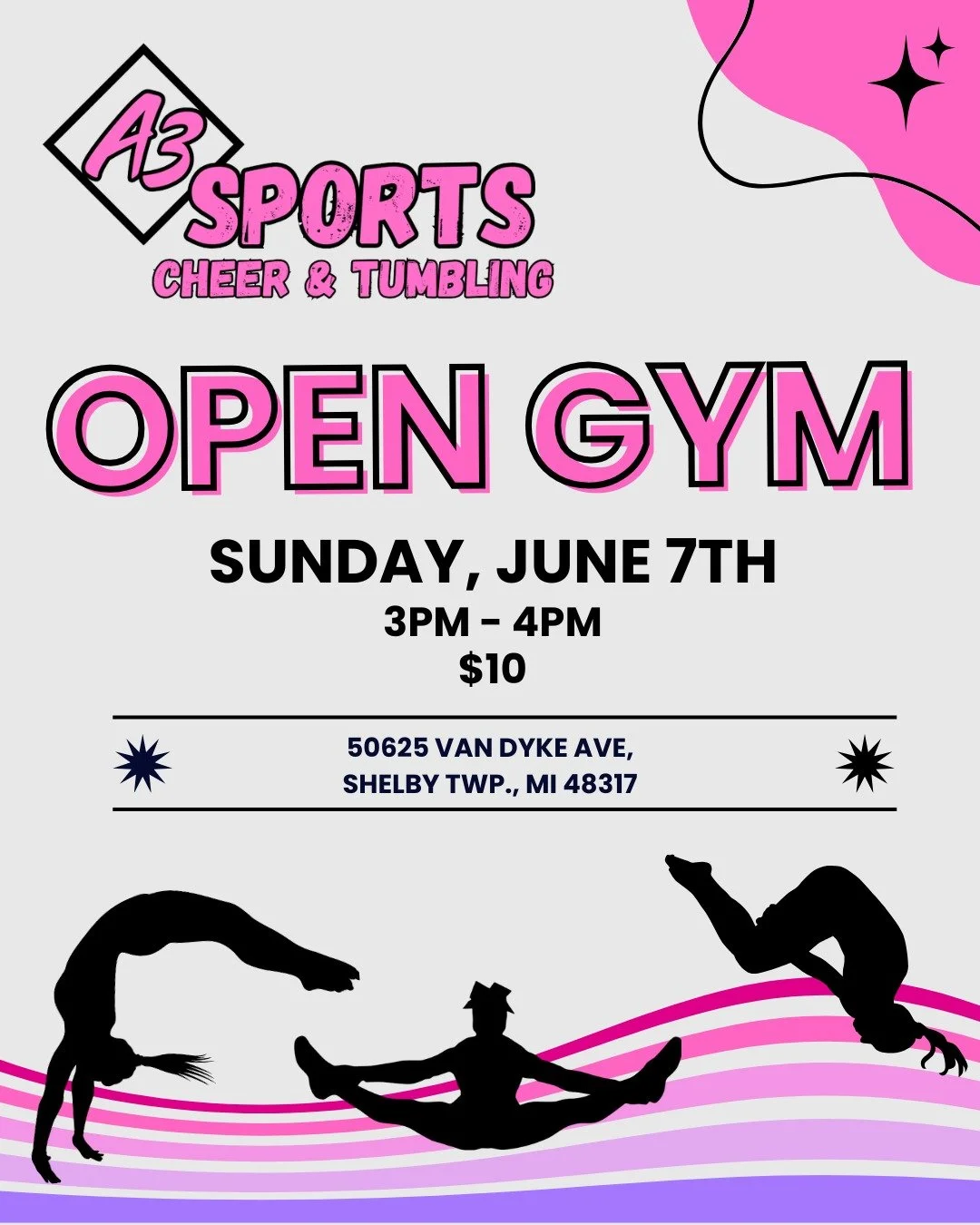 Open Gym is happening this Sunday! 
Whether you're preparing for tryouts, working on a new skill, or just looking for extra practice time, Open Gym is the perfect opportunity to get in some reps and build confidence.