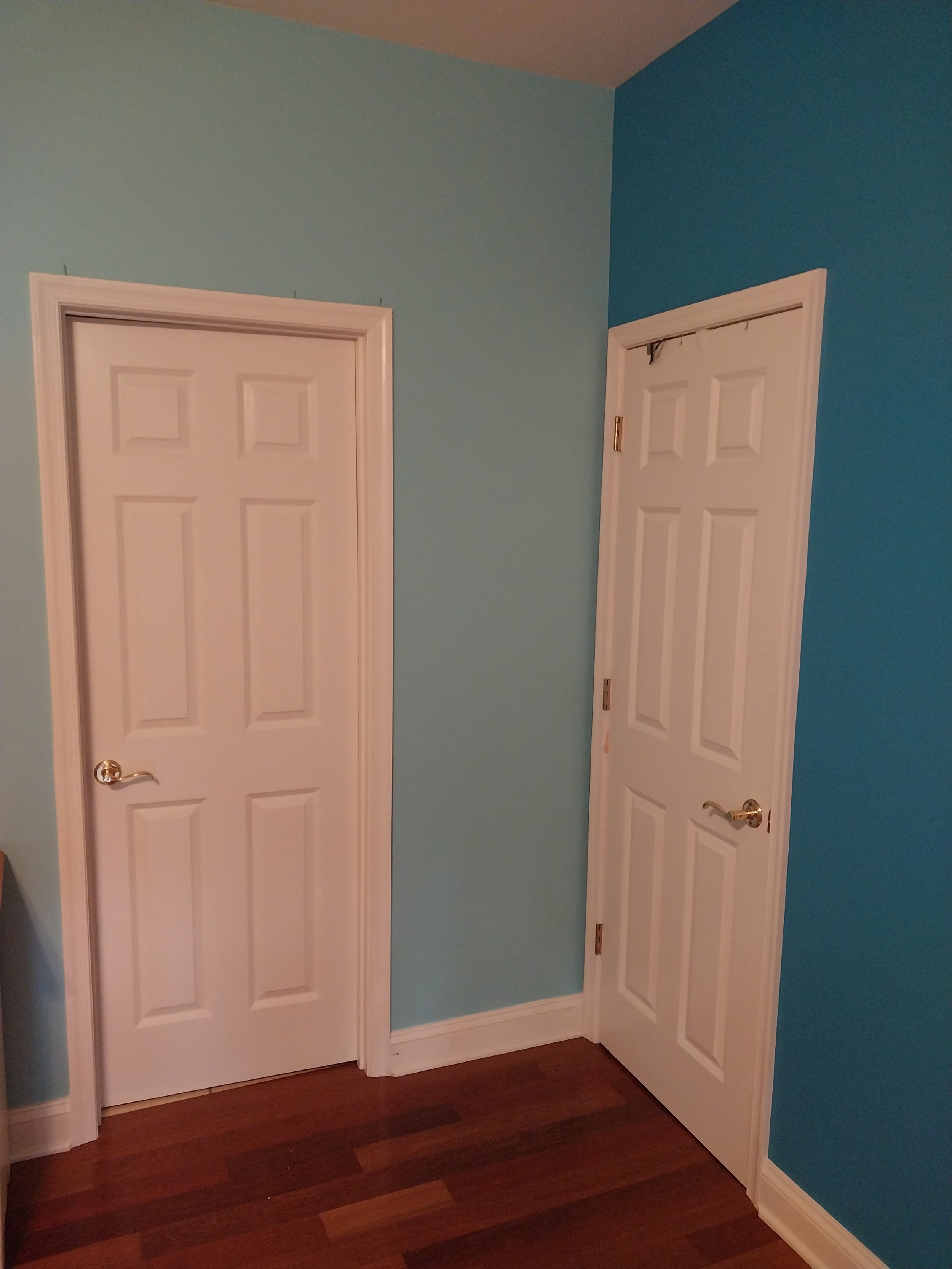 Colors: SW Bora Bora Shore with a SW Capri accent wall