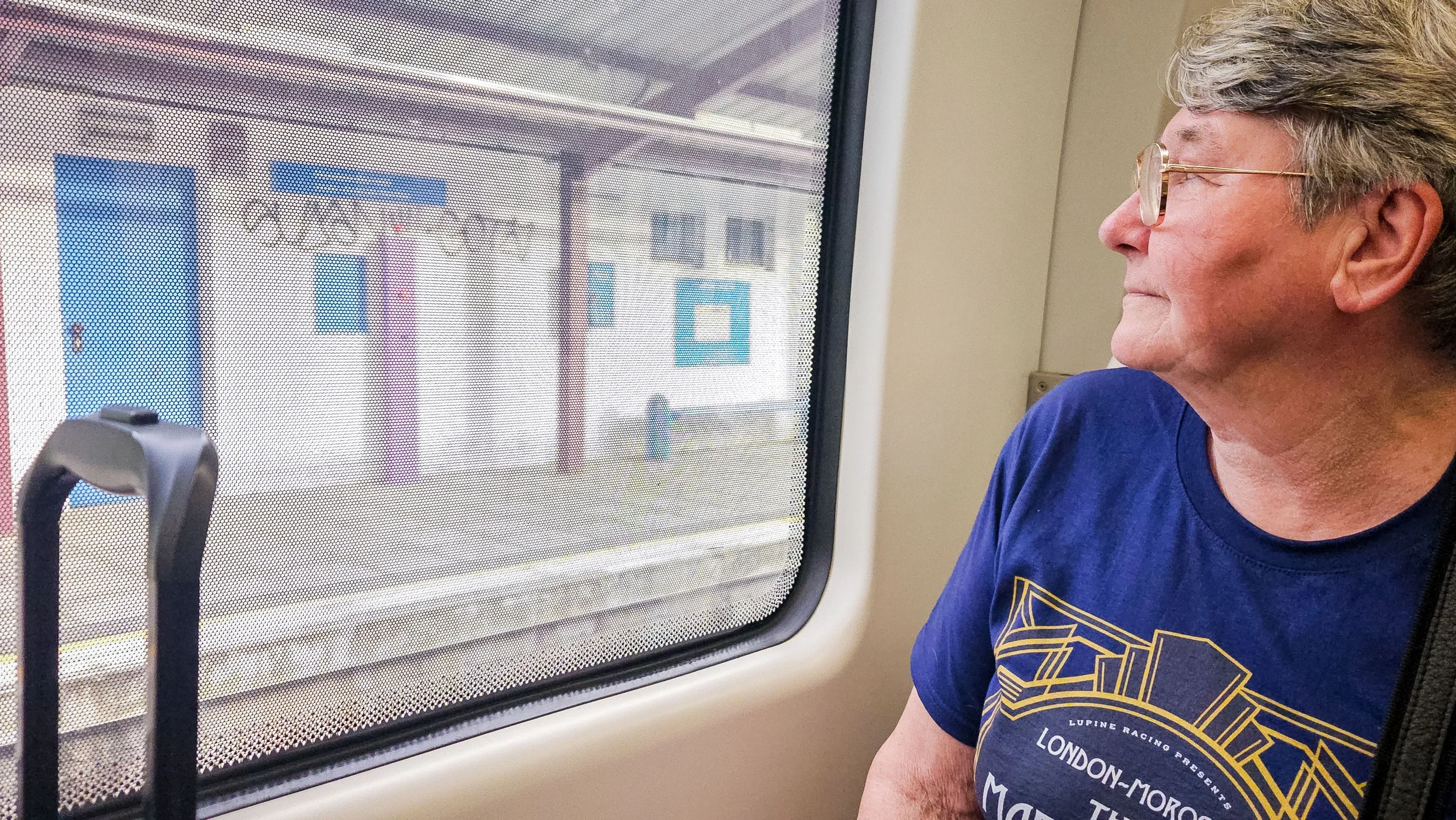 Mum on the train to Hendaye