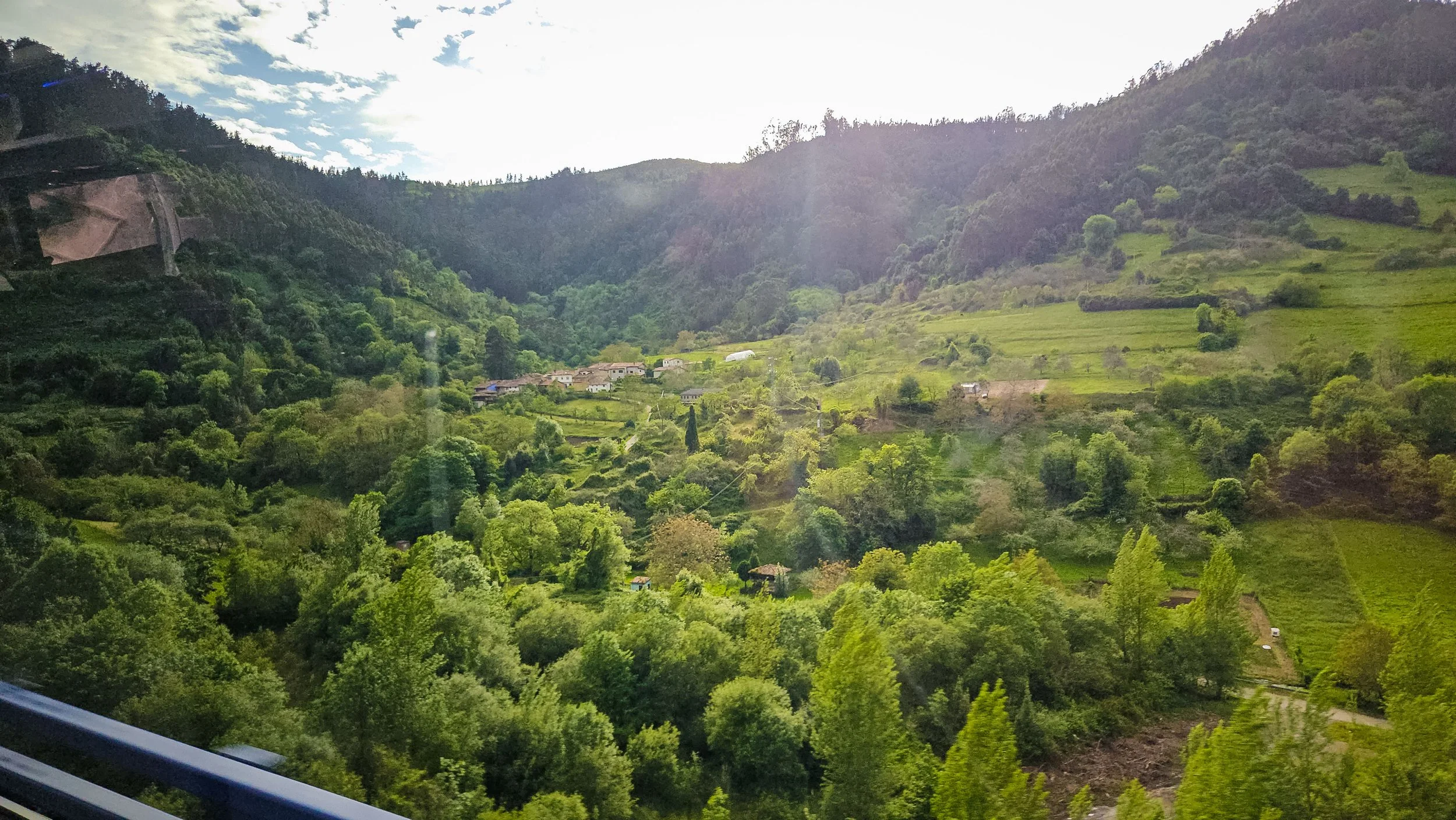 Bus window view, northern Spain