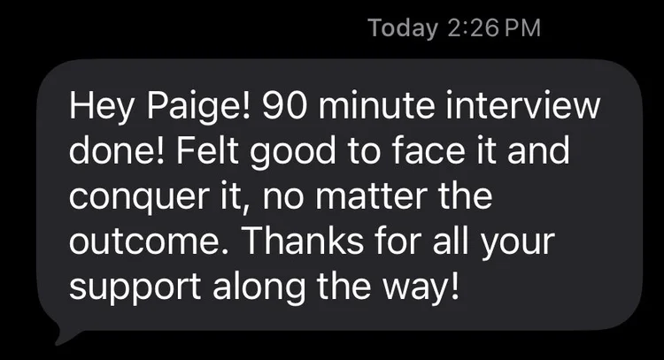 A message from a client