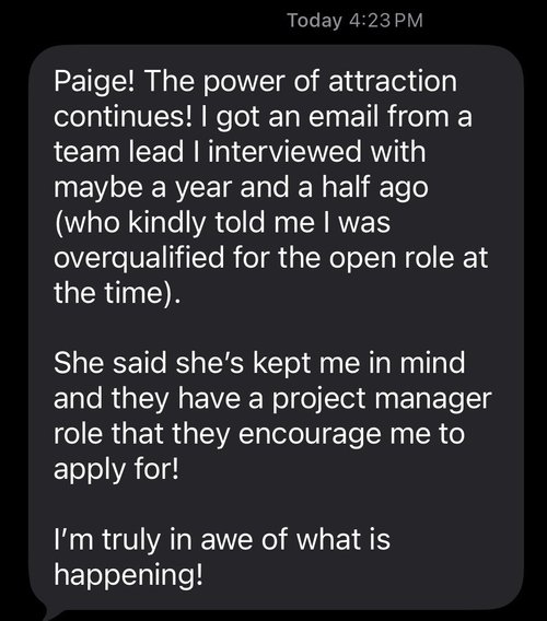 A message from a client