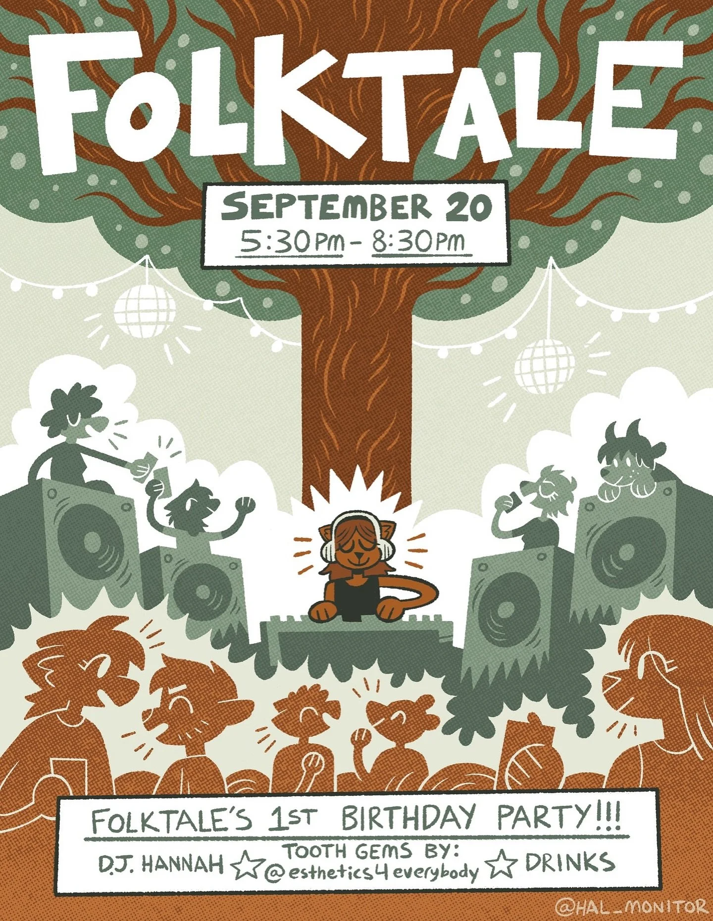 Folk Tale is turning 1 this Saturday! To celebrate we&rsquo;ll be hosting an open house at the salon for our community ✨ there will be music from @dj_hannah_ and tooth gems by @esthetics4everybody ❤️&zwj;🔥 shoutout to the ridiculously kind and talen
