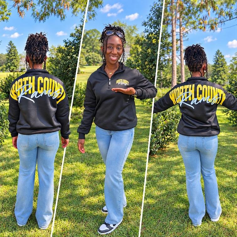 Custom School Spirit 1/4 Zip Lightweight Fleece