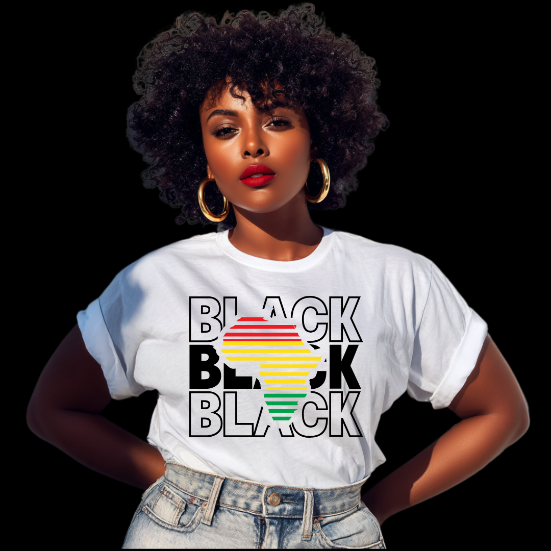 Black Pride Africa Map T-Shirt