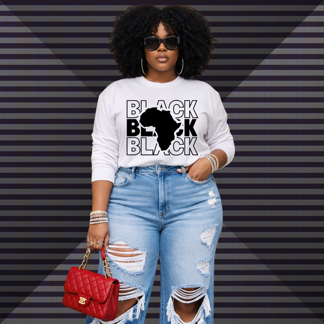 BLACK Africa Repeat - Long Sleeve Tee