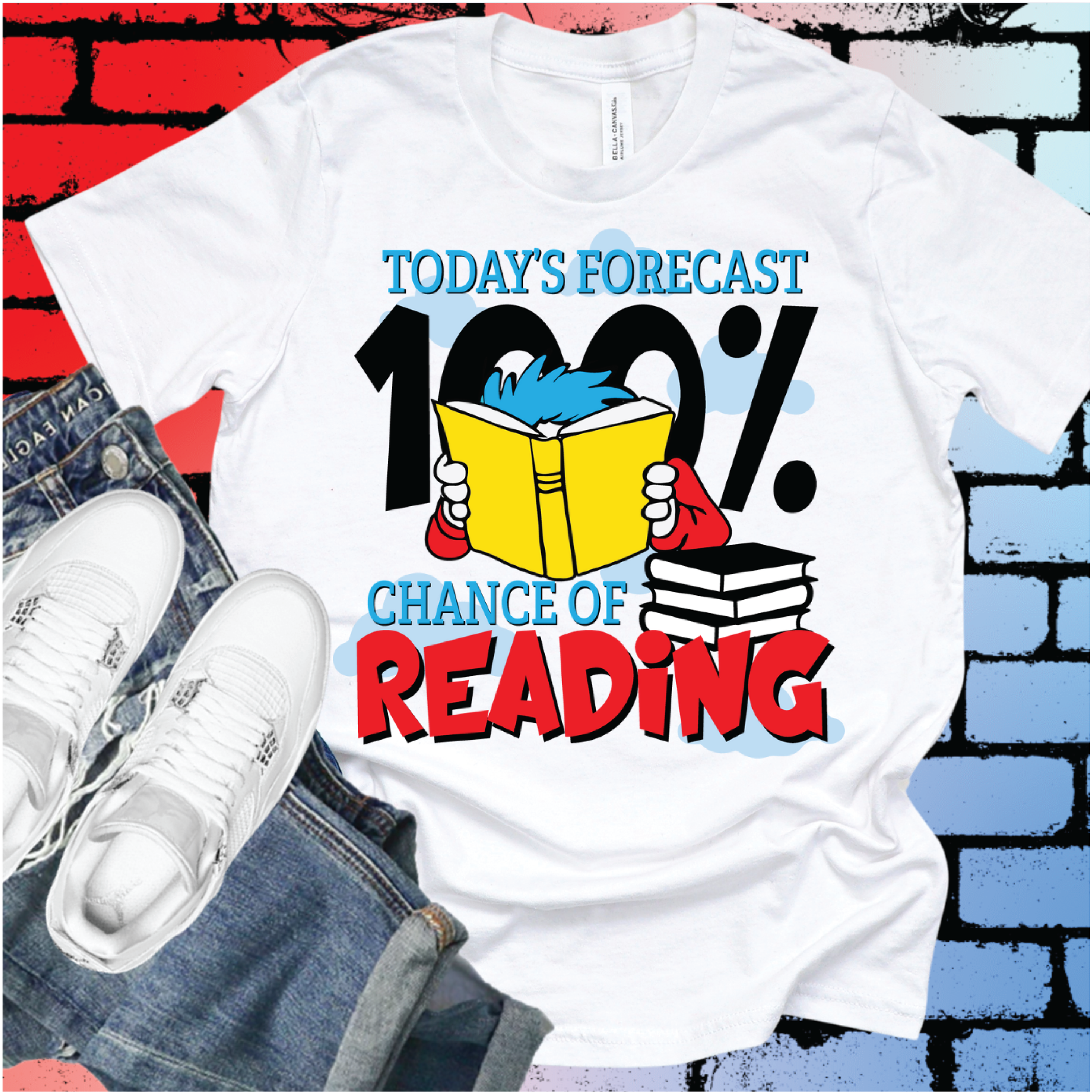 Today's Forecast: 100% Chance of Reading T-Shirt