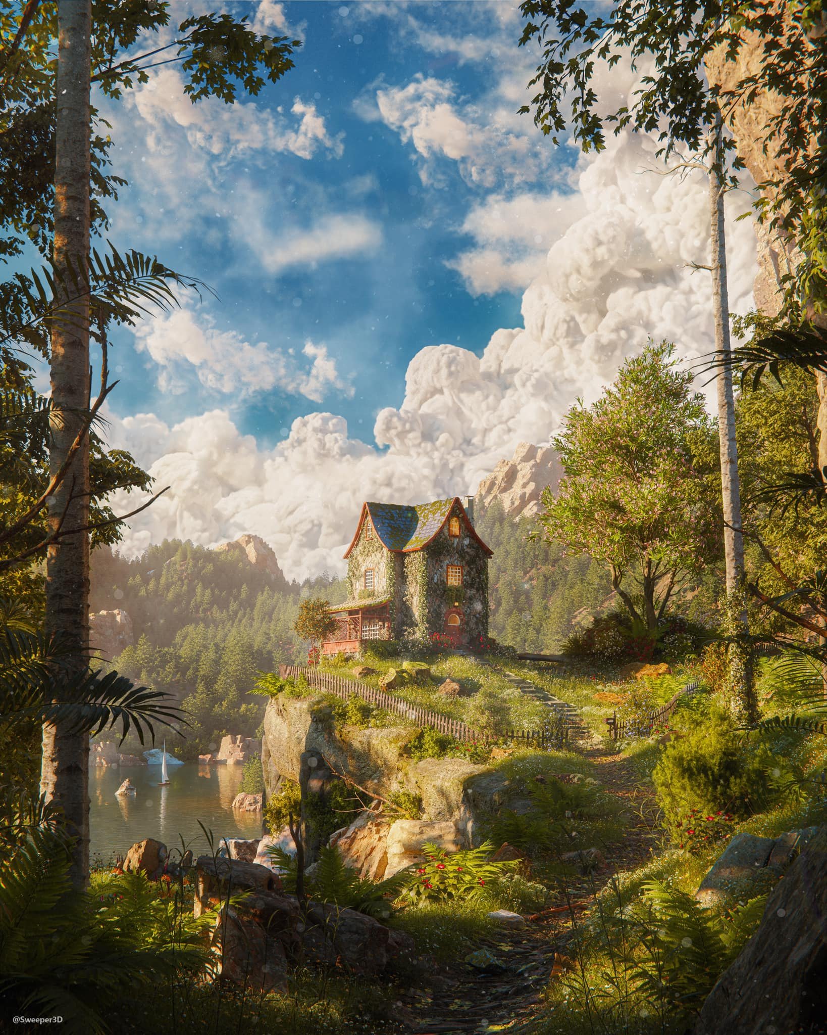 Skyview Cabin - Cabin Asset, and Layered PSD</a>