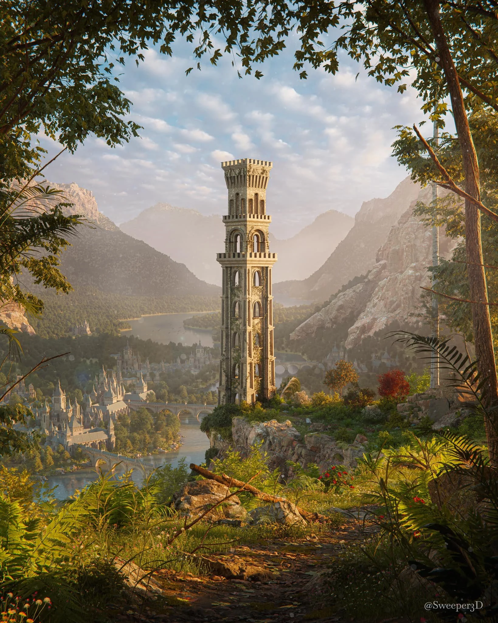 The Tower Above Process Video, Tower Asset, PSD, and 4K</a>