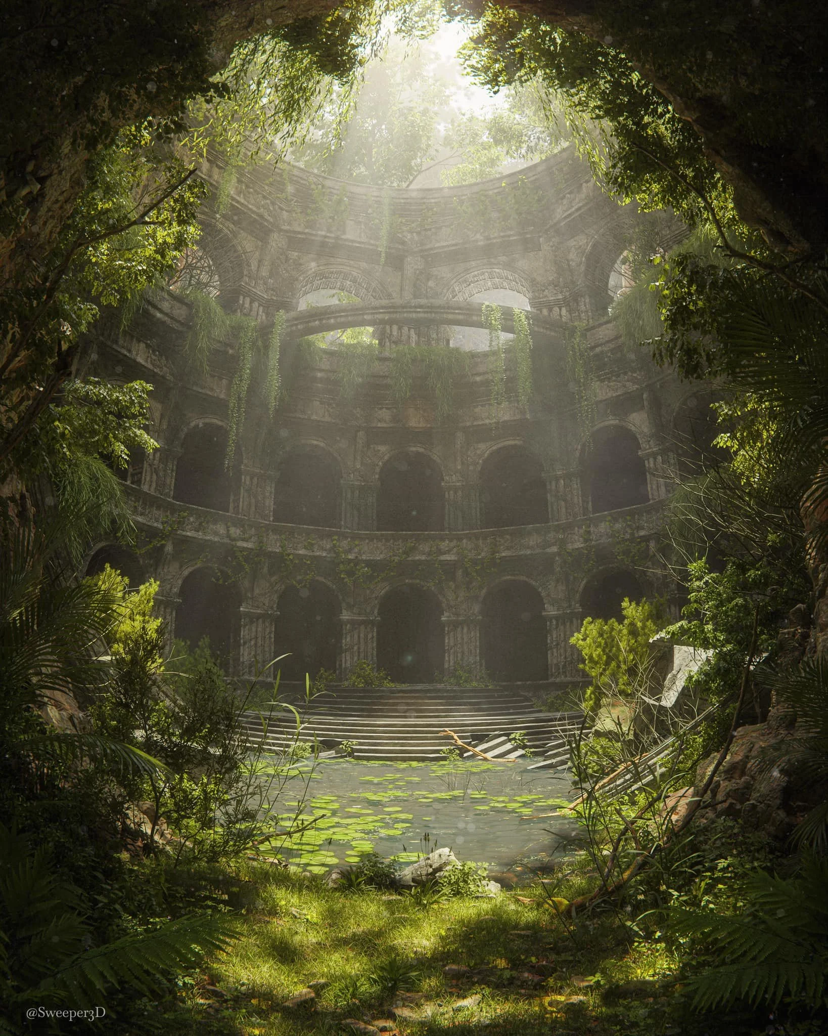 Verdant Echoes Process Video, Arch asset, project file(without vegetation) PSD, and 4K!