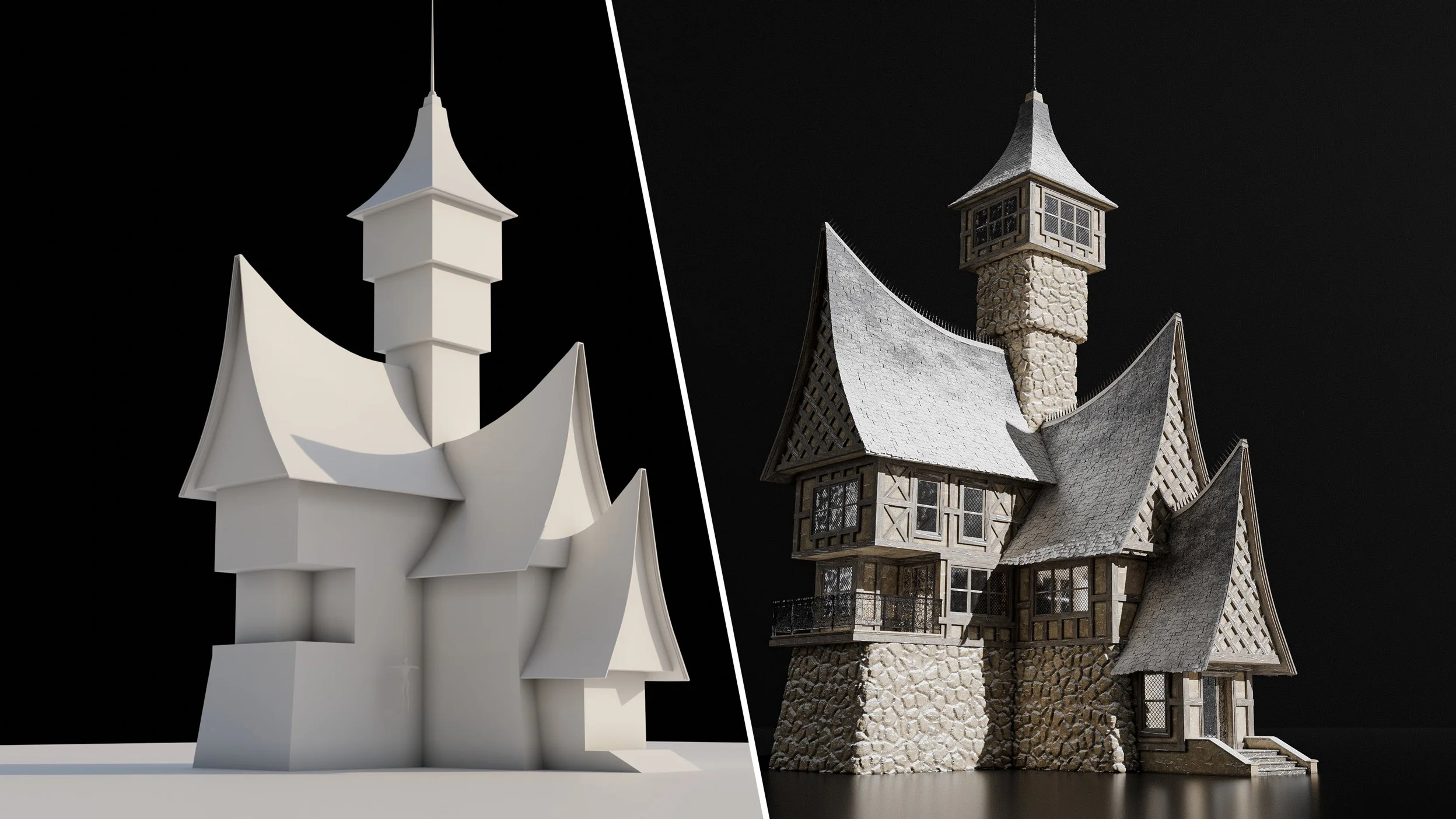 Modeling a Fantasy Cabin in Blender PT 1 - The Block Out