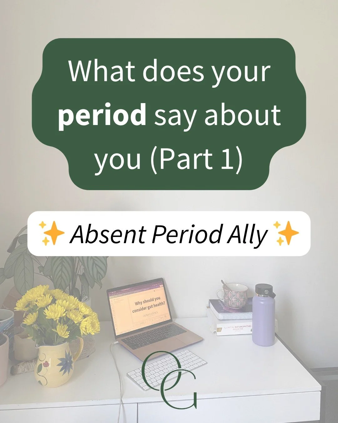 ✨ Period problems series &ndash; part 1 ✨

Your period is your monthly report card. It helps you see if you&rsquo;re fuelling your body adequately, if environmental toxins are influencing your hormones, or if stress is showing up internally.

Here&rs