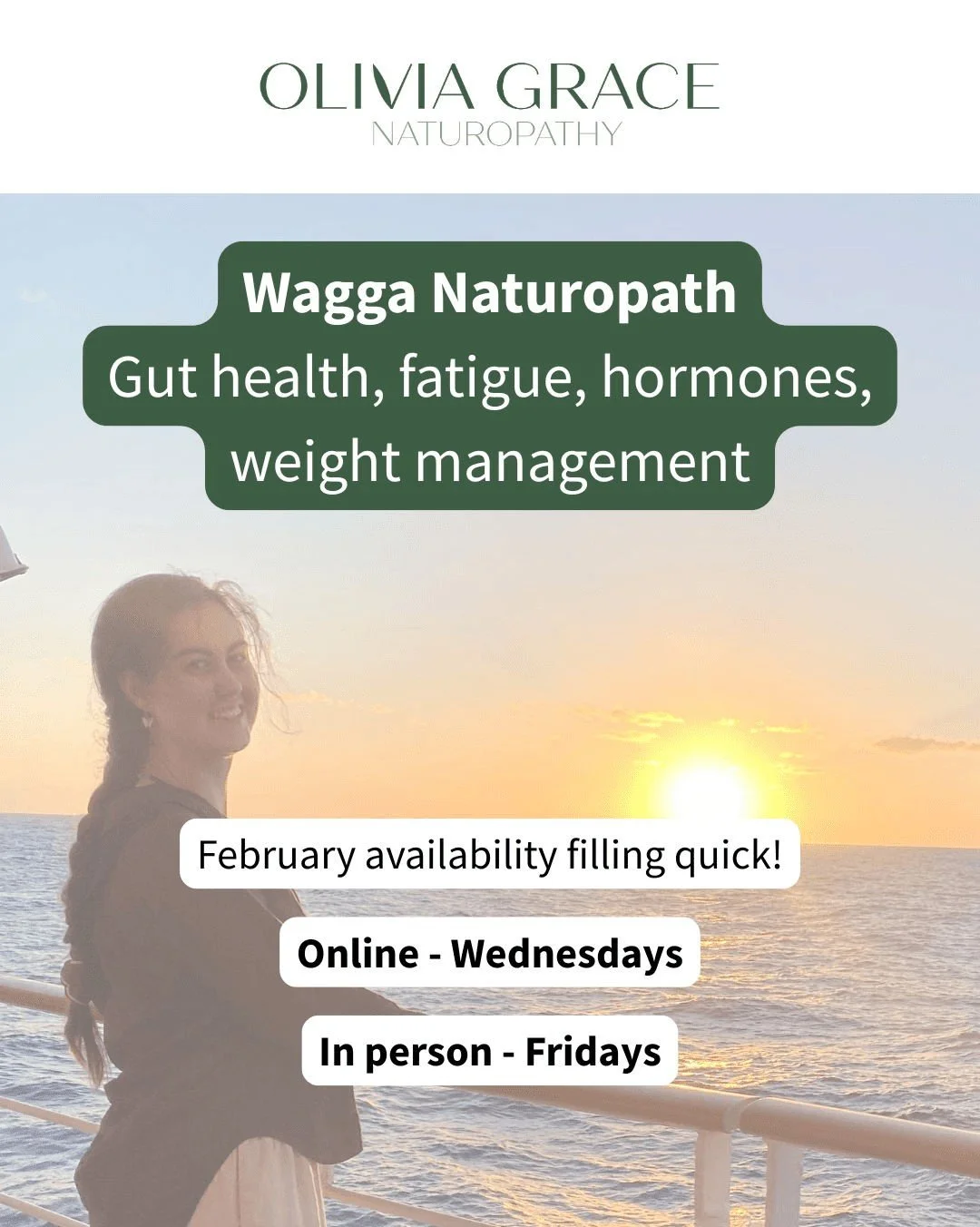 February bookings are now open 💚

Online consults are available Wednesdays, so you can get support from the comfort of your own home, and I have in-person sessions available on Fridays for the rest of the month.

If you&rsquo;ve ever had blood tests