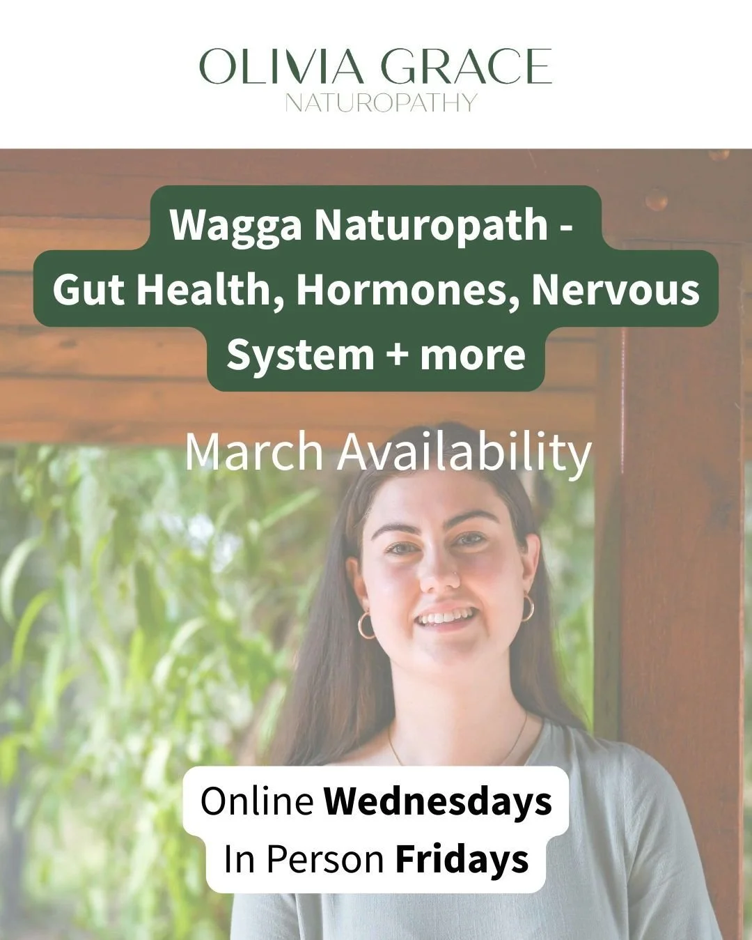 March bookings are now open 💚

Online consults are available Wednesdays and I have in-person sessions available on Fridays throughout the month.

Many of the people who come to see me are dealing with symptoms that don&rsquo;t quite make sense. Bloo