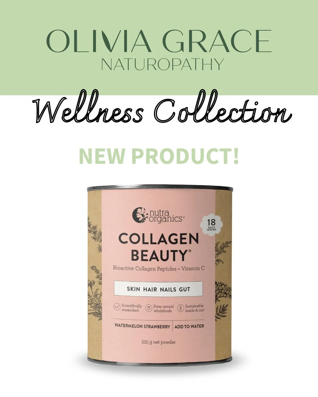New wellness products now in clinic 💚

Carefully chosen to support gut health, hormones, sleep, stress, pain relief and daily wellness rituals.

Best Of The Bone bone broth - Turmeric &amp; Ginger or Honey, Ginger &amp; Cinnamon infused $34.95:
A no