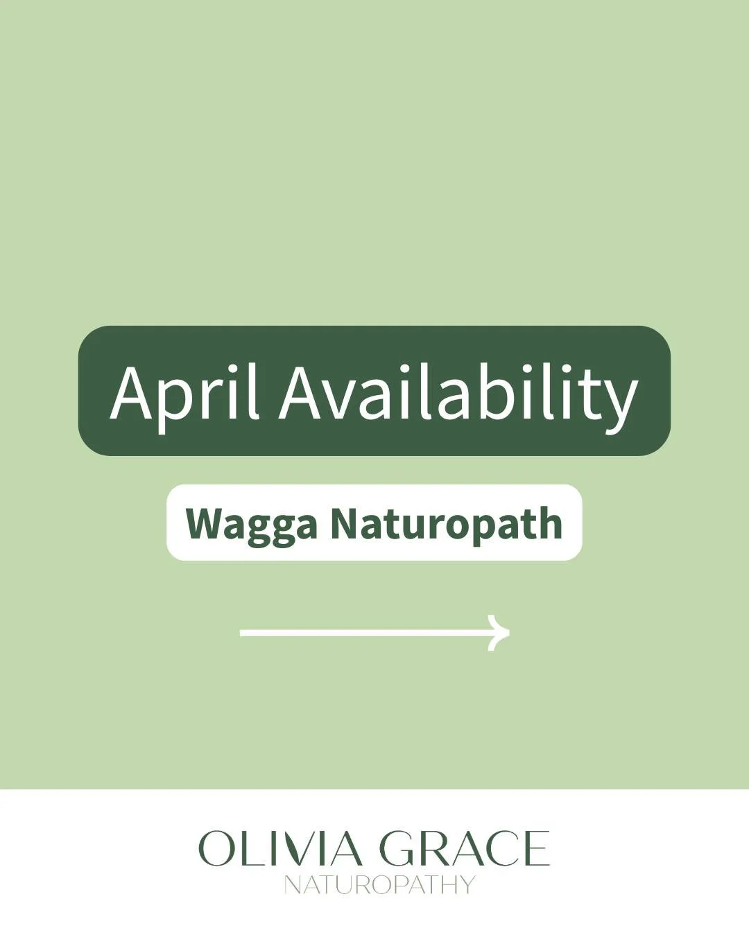 April bookings are now open 💚

Wednesdays online &amp; Fridays in-person at my Wagga clinic space.

Appointments are already starting to fill, so if you&rsquo;ve been thinking about booking, now is the time.

Most people don&rsquo;t come in with one
