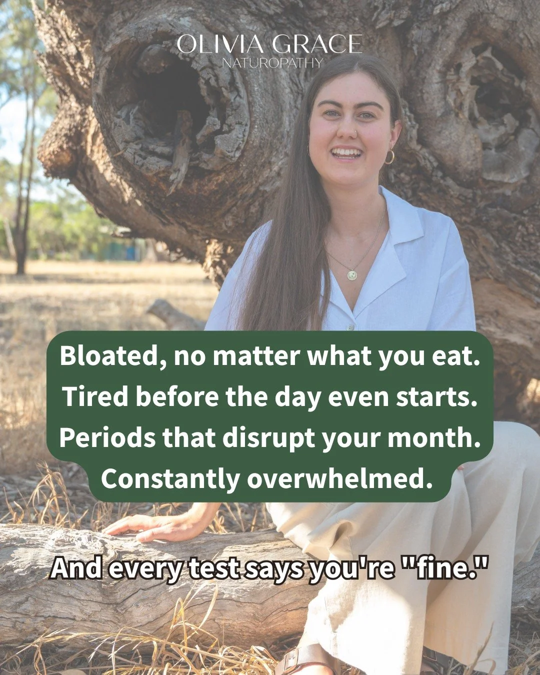 Bloated, no matter what you eat.
Tired before the day even starts.
Periods that disrupt your month.
Constantly overwhelmed.

And every test says you're "fine."

If that's you, you're not being dramatic. You're not imagining it. You're not m