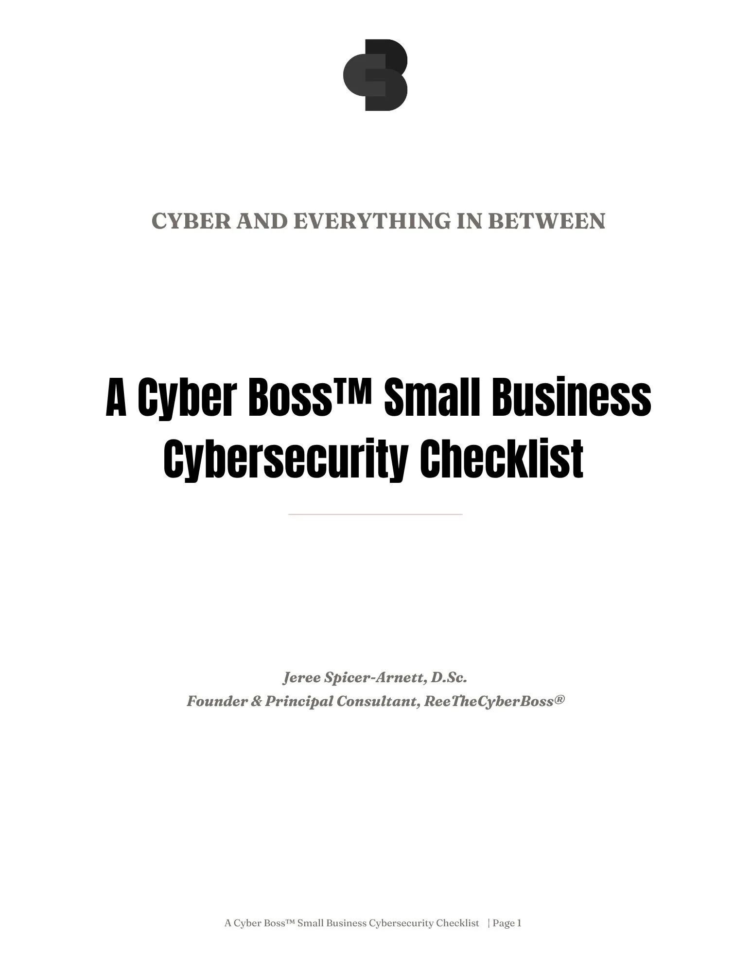 A Cyber Boss™ Small Business Cybersecurity Checklist