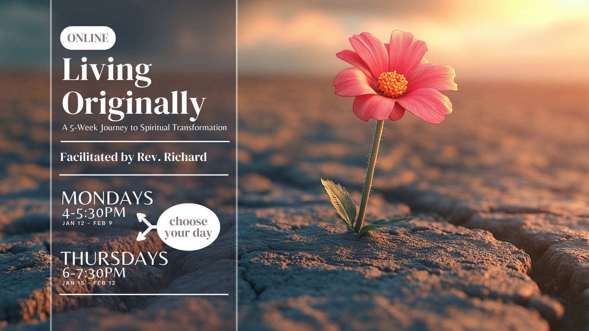 Living Originally: A 5-Week Journey to Spiritual Transformation (Thursdays)