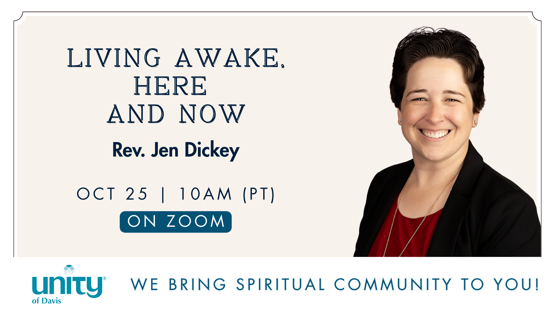 Sunday Gathering | Living Awake, Here and Now with Rev. Jen Dickey