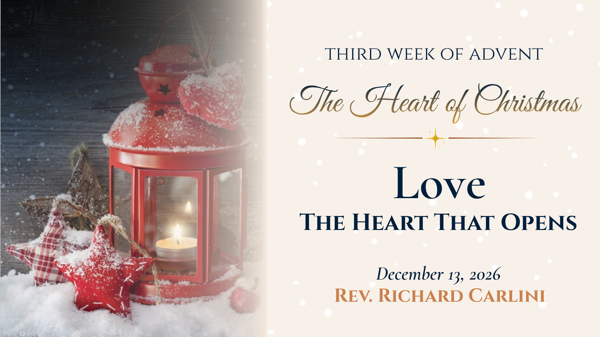 Advent 2026: The Heart of Christmas - week 3 - with Rev. Richard Carlini