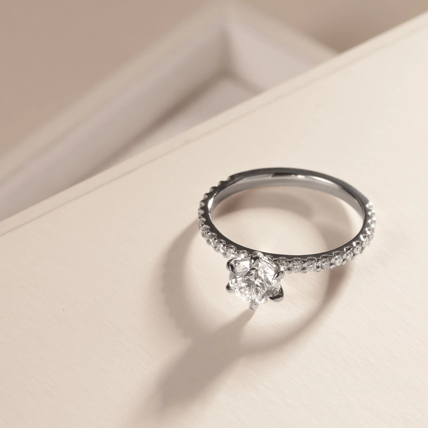 A photograph of a diamond ring taken for Hardy Brothers in Brisbane by Tom MacDonald 
