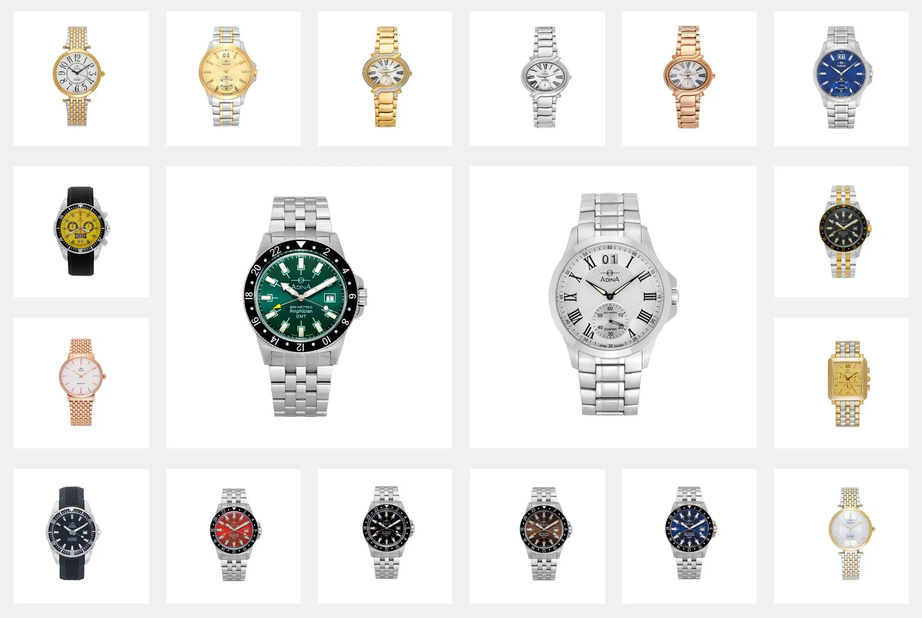 E-Commerce images of watches.