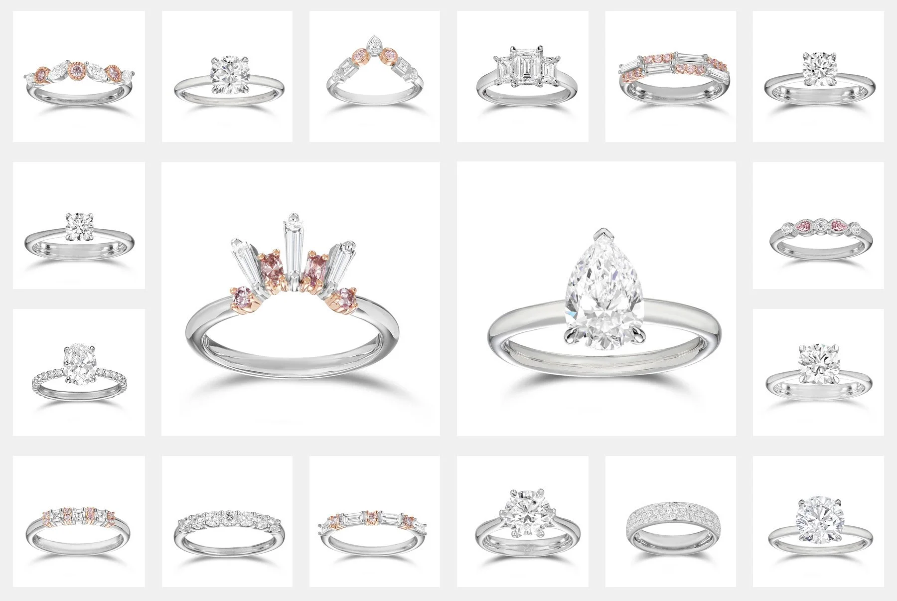 Diamond rings shot in a e-commerce style.