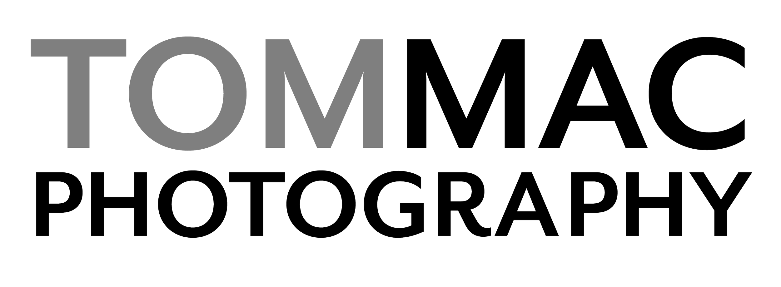Logo of TommMac Photography in black and white.