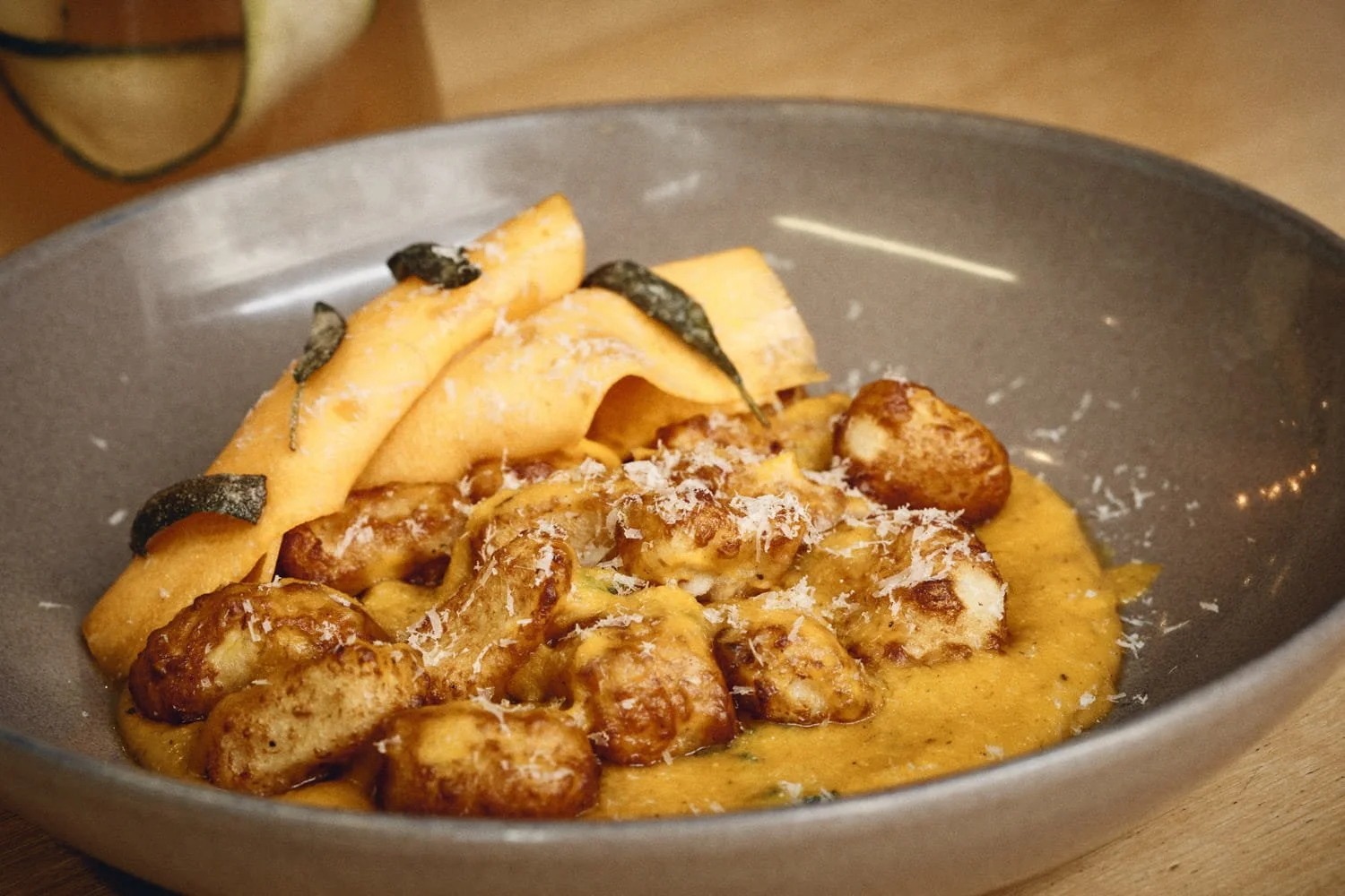 A commercial restaurant photograph of food in a Brisbane restaurant, taken by Commercial food photographer Tom MacDonald of Tom Mac photography.