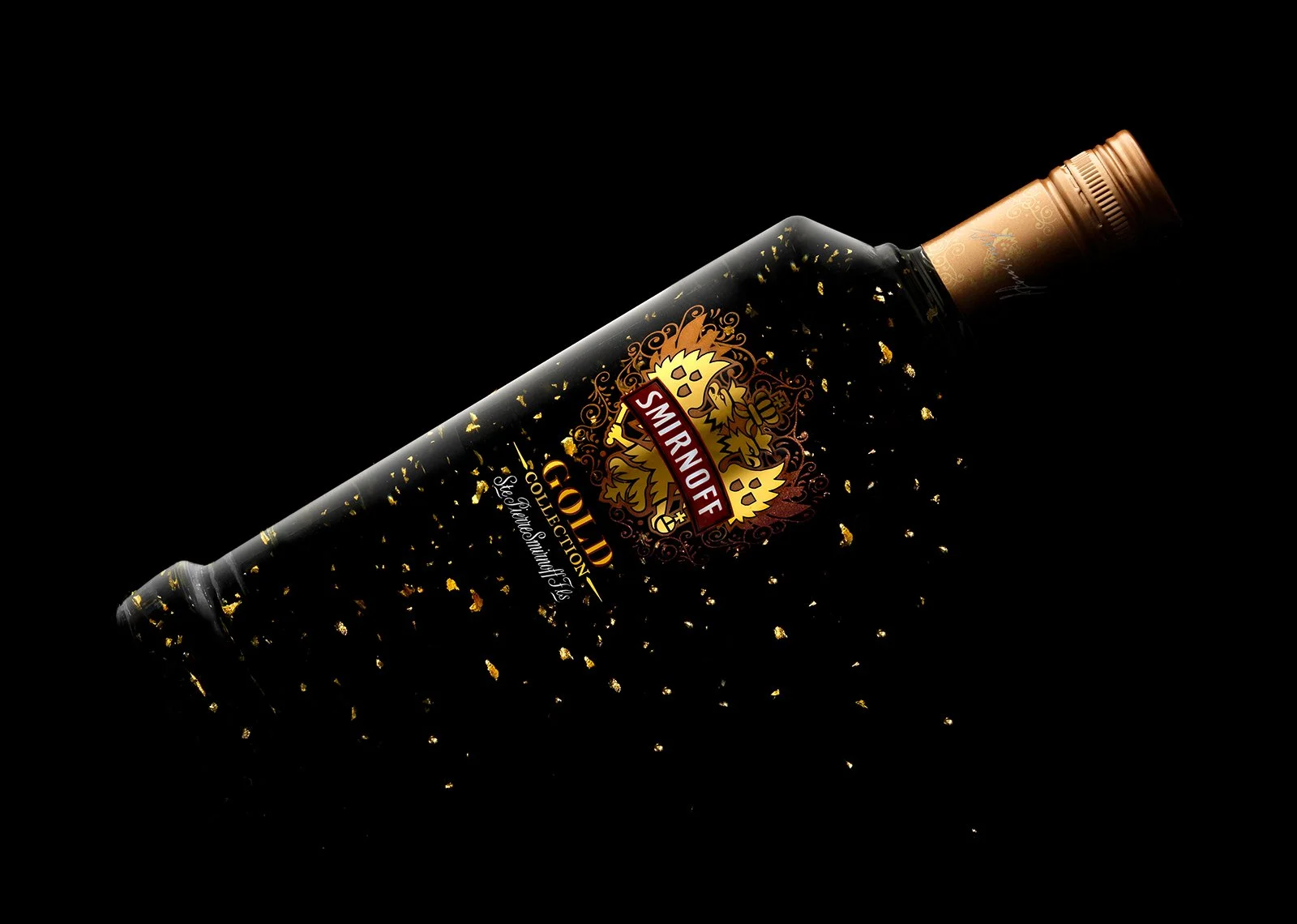 product image of a gold vodka bottle