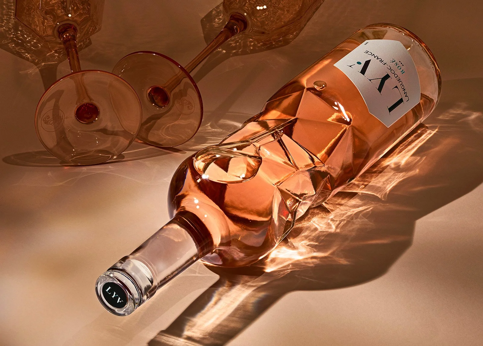 Product photograph of rose wine bottle