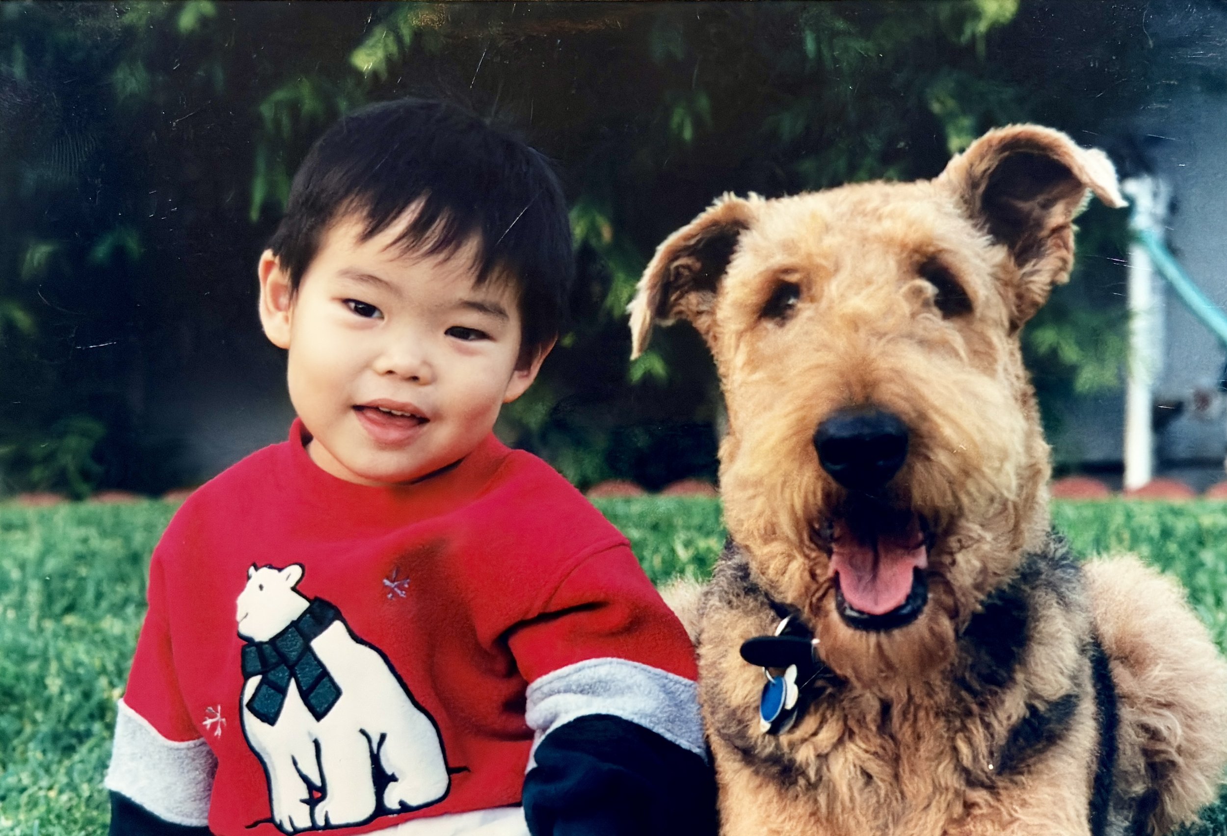 Chad as a child with his dog