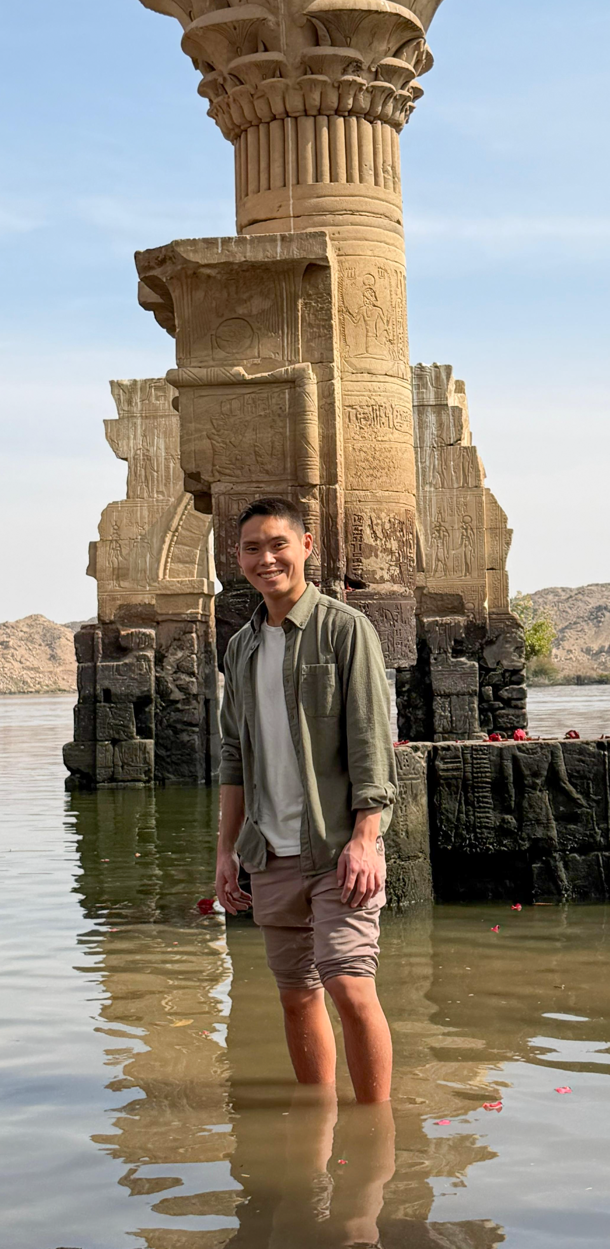 Chad standing in the Nile River