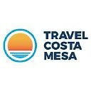 Travel Costa Mesa logo with a stylized sun setting over water