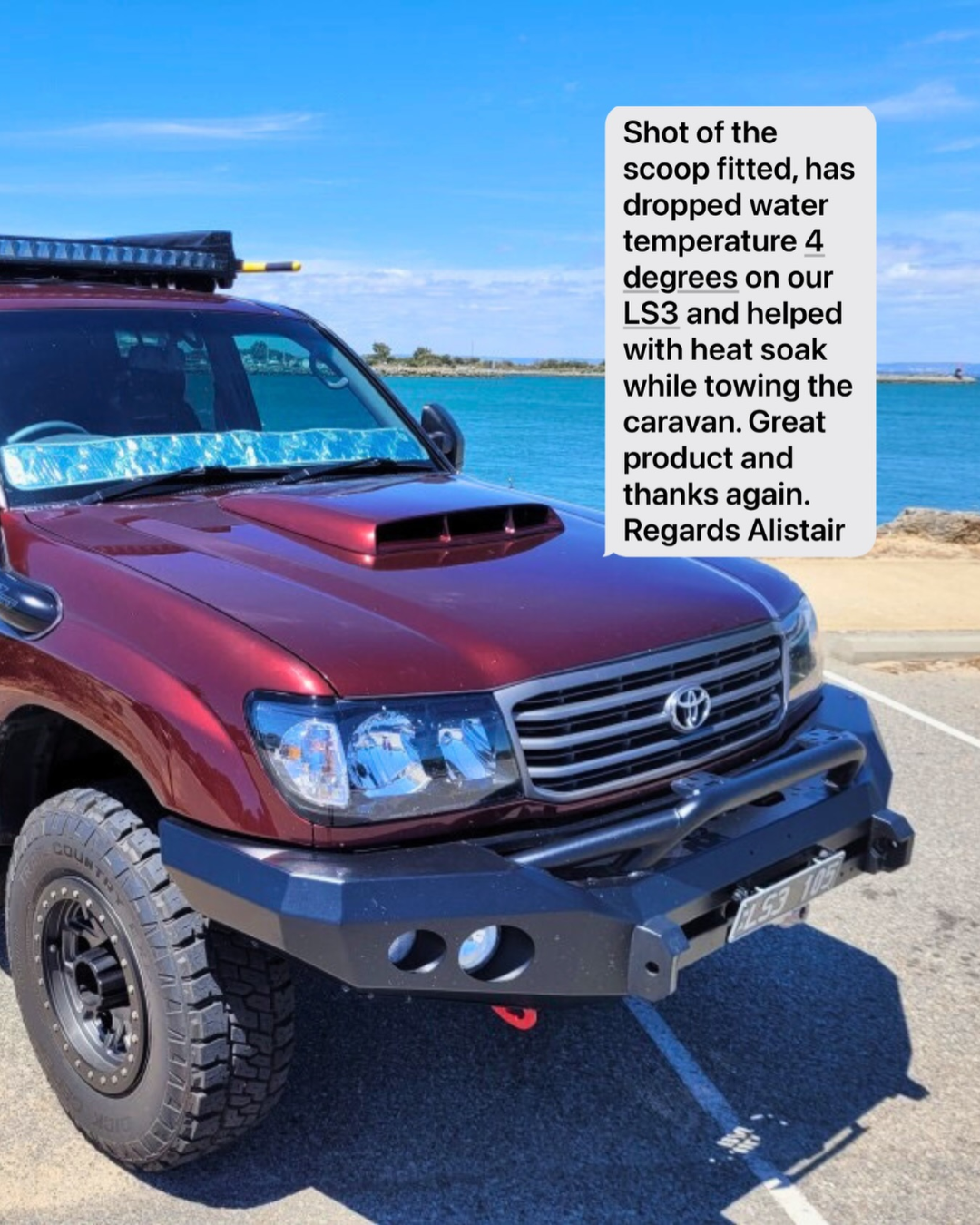 Toyota LandCruiser 105 Series Fibreglass Bonnet Scoop