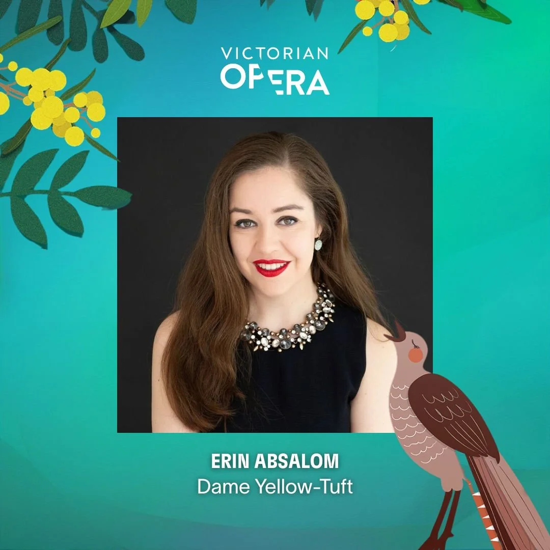 So happy to say that I'll be playing Dame Yellow-Tuft in the upcoming premiere of 'The Lyrebird's Voice' with Victorian Opera! Rehearsals are in full swing and it's already coming together to be delightful family show 🙂

@victorianopera 

#newopera 