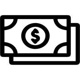 Black and white illustration of a dollar bill.